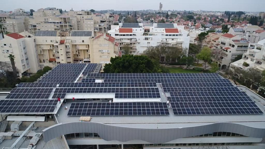 Installation of solar power systems on the roofs of Sapir Center and the Municipal Concert Hall