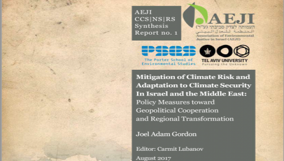 Mitigation of Climate Risk and Adaptation to Climate Security In Israel and the Middle East - Report written by Joel Adam Gordon during AEJI Internship